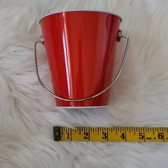 Set of 8 red tin pails with handles - Picture 10 of 10